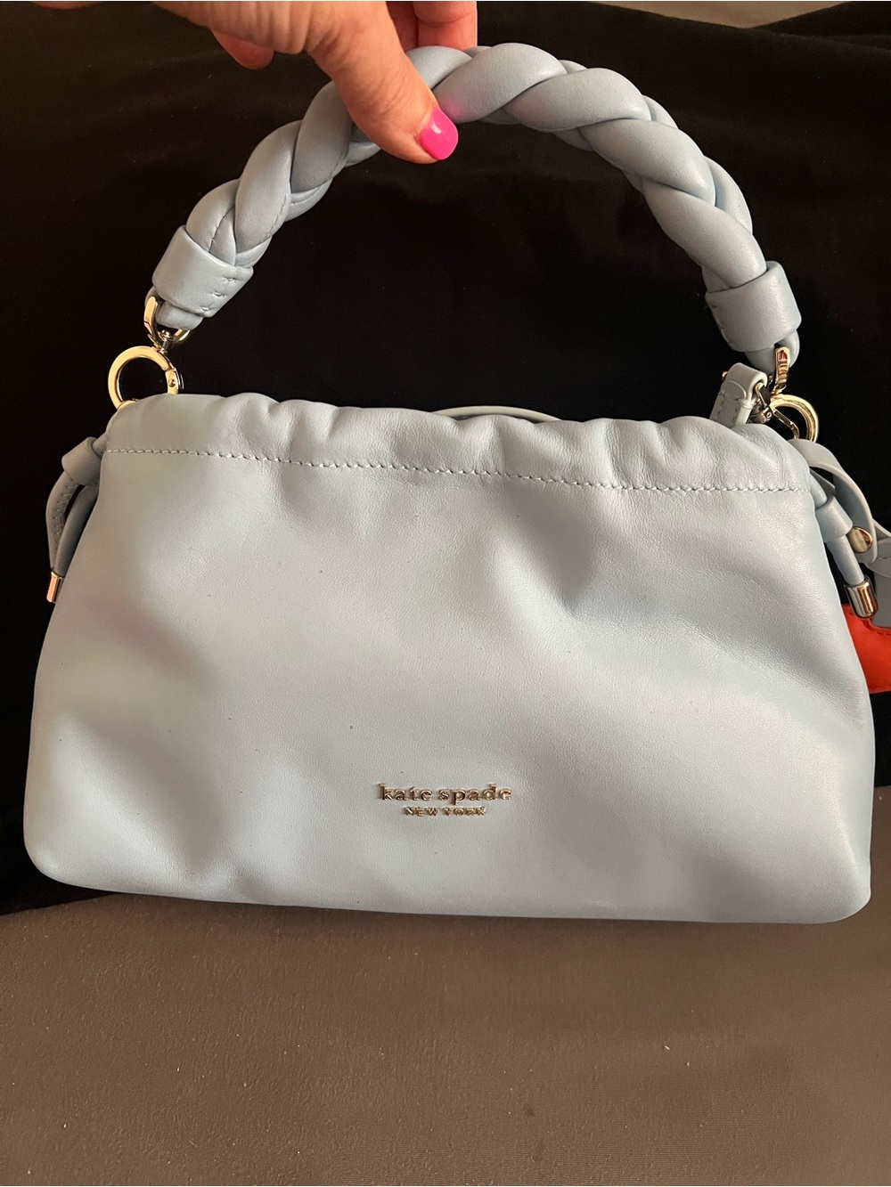 Kate Spade leather Meringue
Small Crossbody (Celeste Blue) w matching cardholder